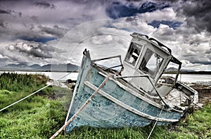 Beached boat at Roundstone