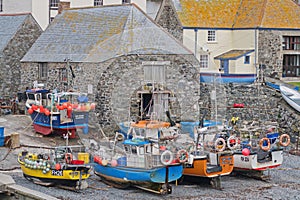 Beached Cornish fishing fleet