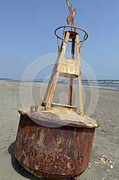 Beached warning buoy