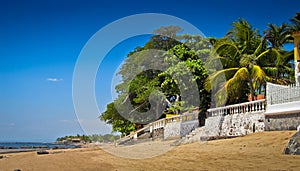 Beaches along the coast in El Salvador.