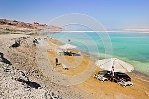 The beaches at the dead sea in Israel
