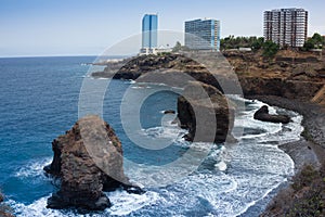 Beaches and hotels of Puerto de la Cruz, Tenerife