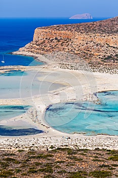 Beaches in lagoon of Balos. Crete. Greece.