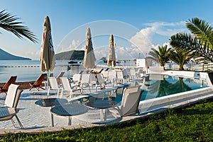 Beachfront cafe in Budva, Montenegro