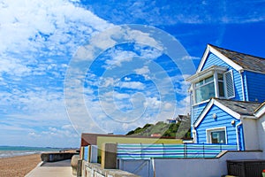 Beachfront houses Sandgate beach United Kingdom