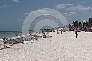 The beachfront of Progreso in the north of Merida, Yucatan, Mexico