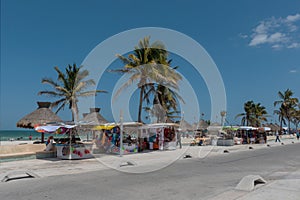 The beachfront of Progreso in the north of Merida, Yucatan, Mexico