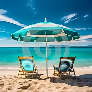 Beachfront reverie, sandy beach, fluffy clouds, and tranquil sunsets