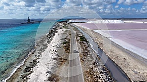 Beachfront Road At Kralendijk In Bonaire Netherlands Antilles.
