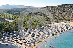 Beachlife at beutiful Vai Beach, Crete, Greece