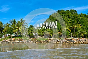 Beachline of Cenang beach Pantai in Langkawi island