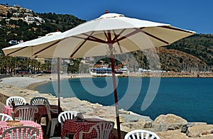 Beachbar with sun umbrella in Javea, Alicante - Spain