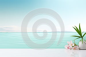 Beachscape with flowers and plant