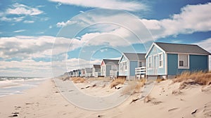 Beachside cottages Cozy retreats nestled near the ocean.AI Generated