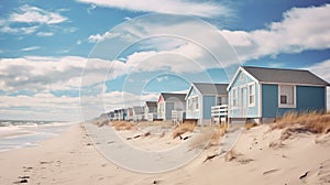 Beachside cottages Cozy retreats nestled near the ocean.AI Generated photo