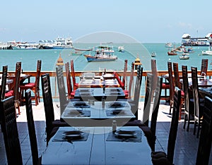 Beachside dining table