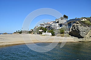 Beachside homes on Aliso Beach in South Laguna Beach, California. photo