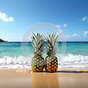 A beachside rendezvous with pineapple, the essence of paradise