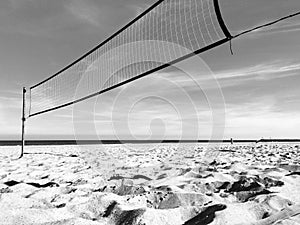 Beachvolley ball court on a beach