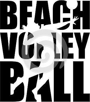 Beachvolleyball with silhouette