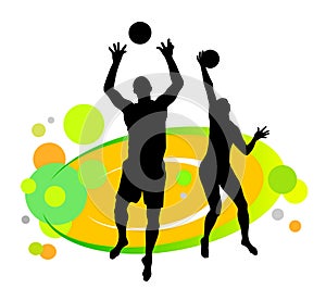 Beachvolleyball sport graphic in vector quality.