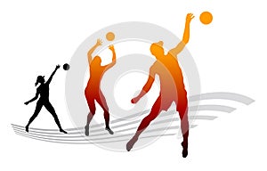 Beachvolleyball sport graphic in vector quality.