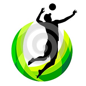 Beachvolleyball sport logo in vector quality.