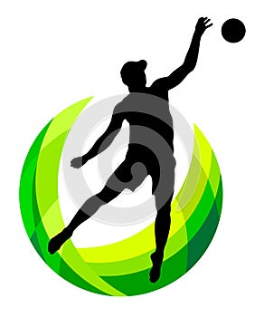 Beachvolleyball sport logo in vector quality.