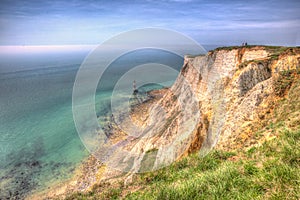 Beachy Head England notorious suicide place in colourful HDR
