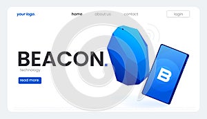 The Beacon Boom Fitting Beacon Technology Banner Local SEO Strategy. Vector flat illuustration