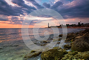 Beacon on the cape Chersonese in Sevastopol