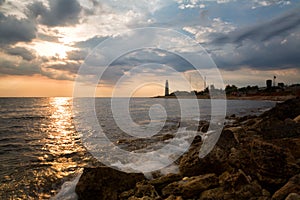 Beacon Chersones on a sunset