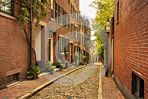 Beacon Hill neighbourhood in Boston Massachusetts USA