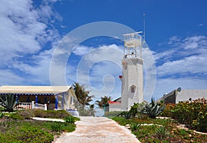 Beacon in Isla Mujeres (Women Island). Mexico photo