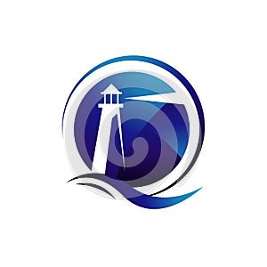 Beacon Lighthouse logo vector design illustrations