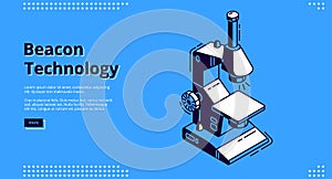 Beacon technology isometric banner with microscope