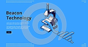 Beacon technology isometric banner with microscope