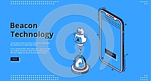 Beacon wireless technology isometric web banner