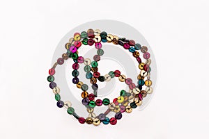 Beaded string of colored buttons