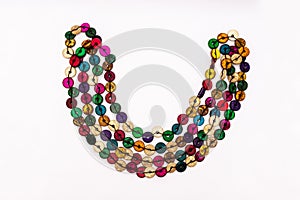 Beaded string of colored buttons