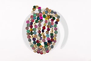 Beaded string of colored buttons