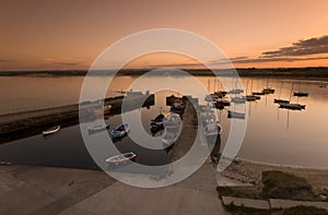 Beadnell Harbour at sunset