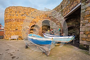 Beadnell Lime Kilns and fishing boats