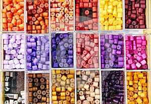 Beads in boxes