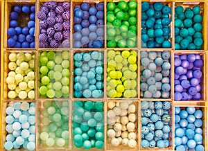 Beads in boxes
