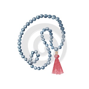 Beads Mala for meditation isolated on white background