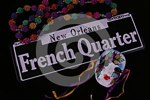 Beads, Mask and French Quarter