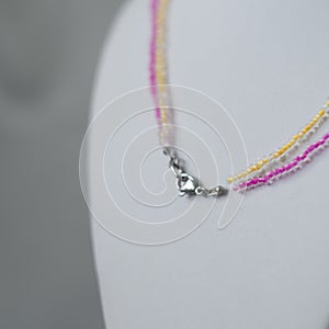 Beads necklace with stainless clasp