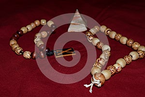 Beads in rosary for reading prayers and mantras