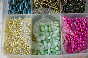 beads and stones for needlework. goods for creativity